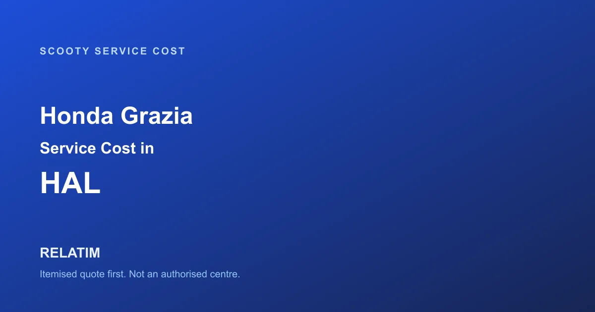 Honda Grazia Service Cost in HAL, Bangalore